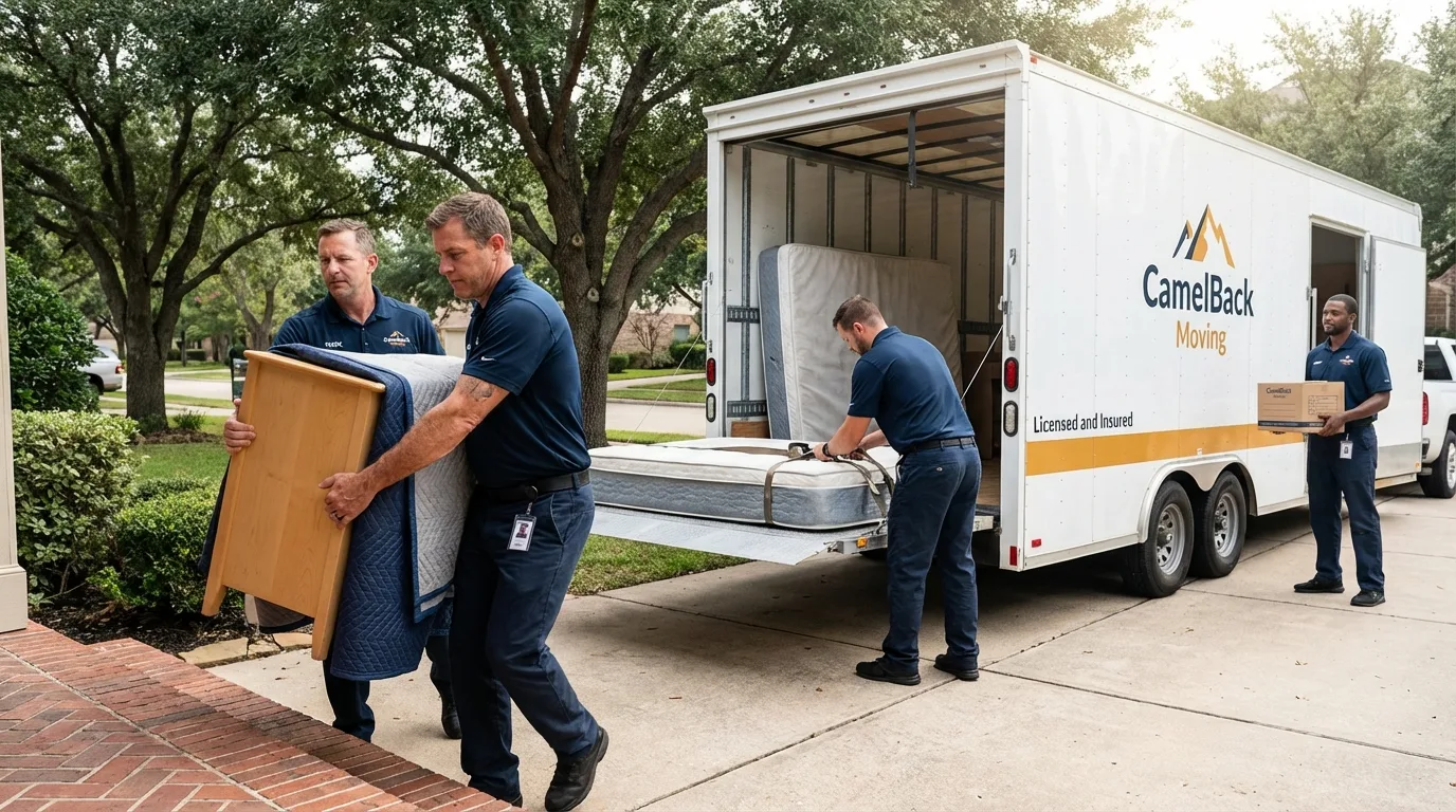 Crew loading residential truck for cross-state move from Grafton, OH